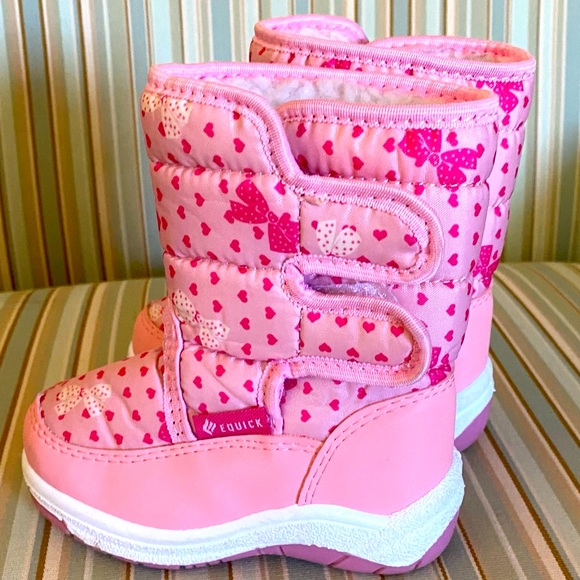 EQUICK 🩷PINK🩷 WINTER BOOTS WATERPROOF VELCRO CLOSURE SNOW BOOTS W/FUR 🌟EUC🌟 - Picture 7 of 7